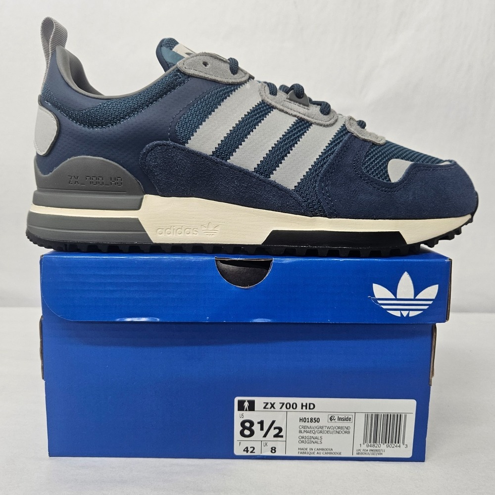 Adidas ZX 700 HD Retro Sneakers H01850 Crew Navy Grey Blue Men's Size 8.5